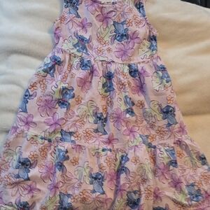 4Disney Stitch and Floral Kids Dress - Pink and Purple